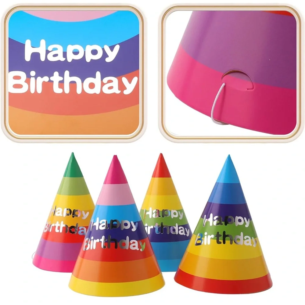 Source Unknown Multicolor Happy Birthday Hats